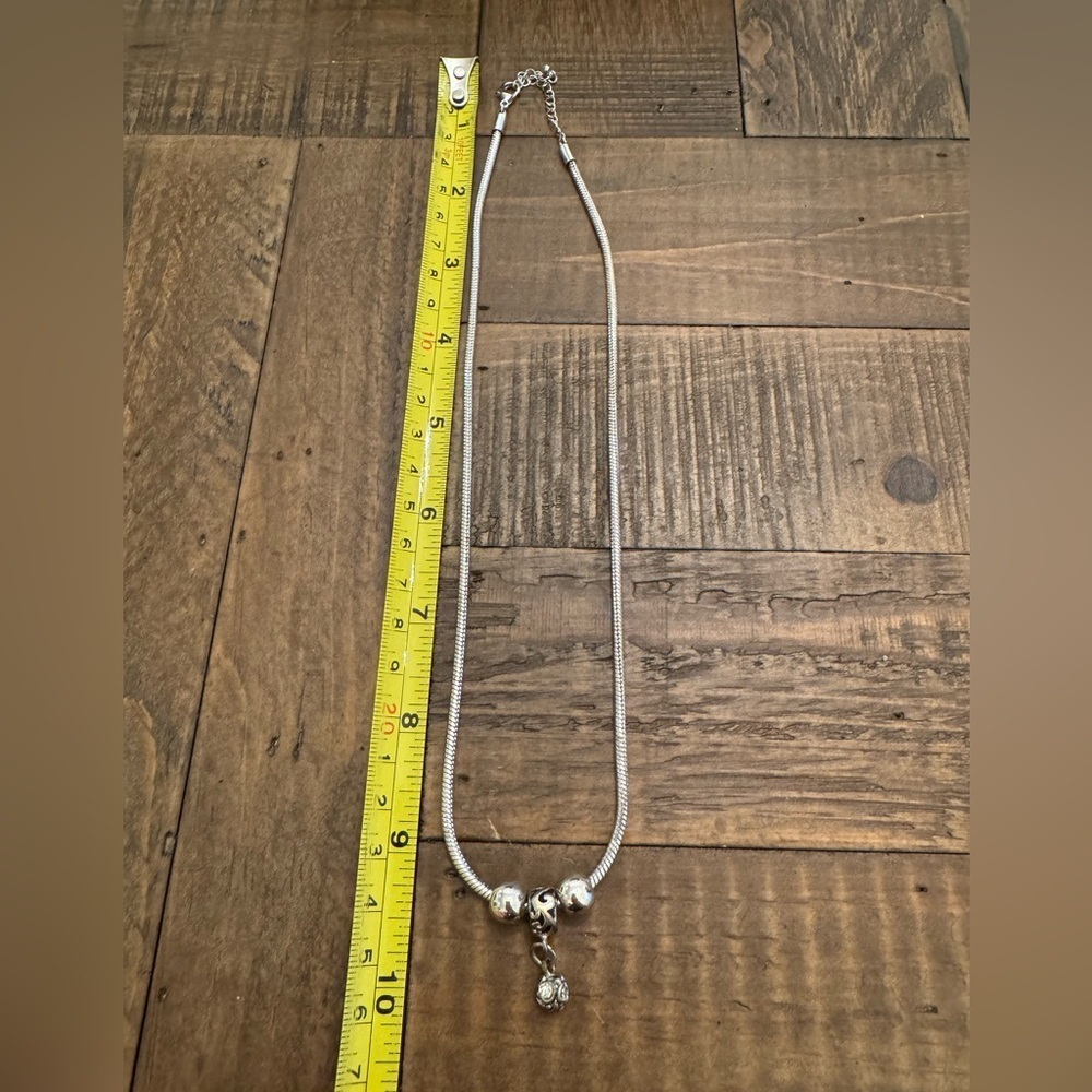 Silver Chain Necklace with 3 Charms - Picture 7 of 7